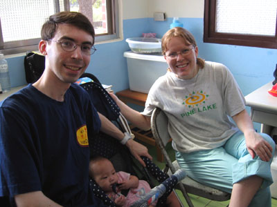 Our first church service as a family